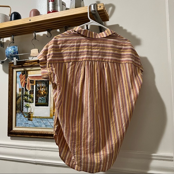 Madewell Central Shirt in Rainbow Stripe in XS - Picture 7 of 10